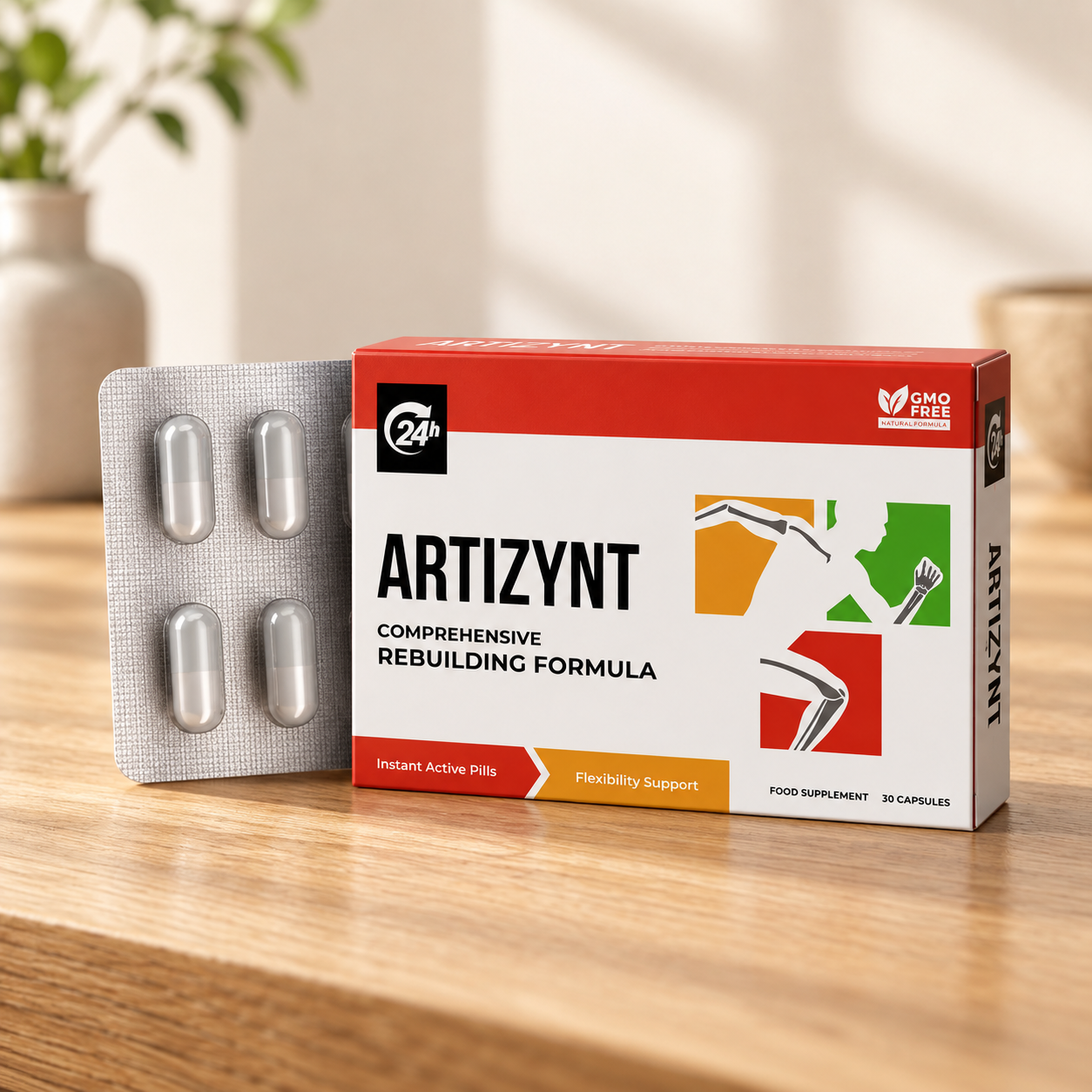 Packung ARTIZYNT auf einer Holzplatte im Tageslicht